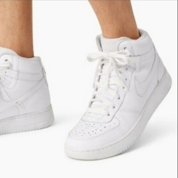 Nike Court Vision White Leather Mid Top Athletic Tennis Shoe Sneaker Women 6 - Picture 11 of 11